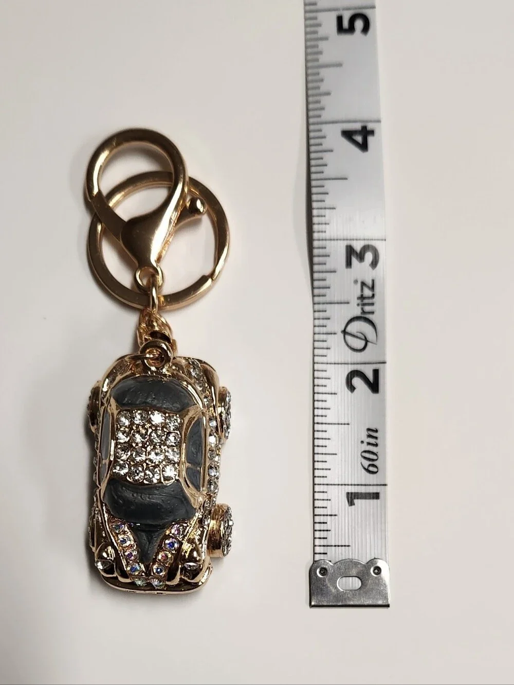 Gold-Tone Crystal Car Keychain Charm - Women's Jewelry